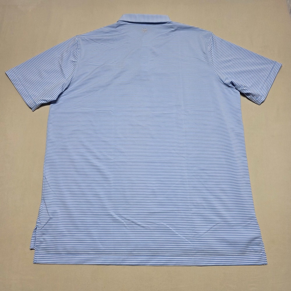 Peter Millar Summer Comfort Polo Shirt Men XL Blue/White Striped Pullover RegFit - Picture 9 of 9